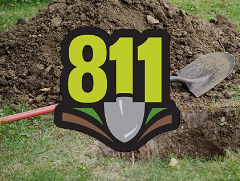 811 call before you dig logo.