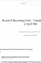 PHMSA's Webinar for M/R-Number Approval Termination screen shot