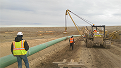 A Pipeline Lowered into a Trench