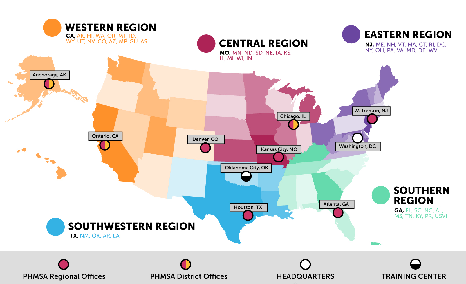 PHMSA Regional Office Locations
