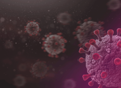 A coronavirus graphic.